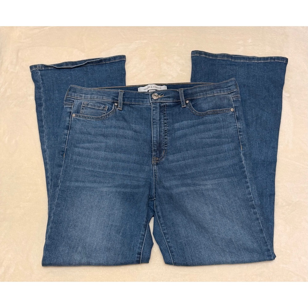 Vintage America Womens High Rise Bootcut Jeans Medium Wash Size 12 Denim - Picture 3 of 8